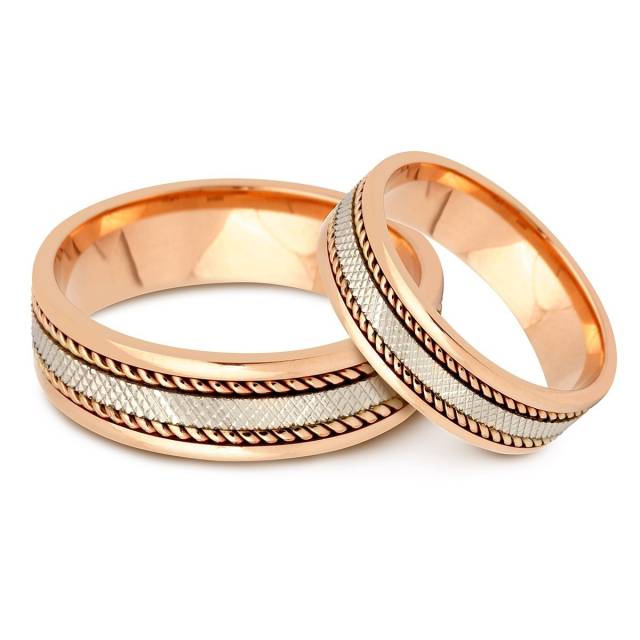 Обручальное кольцо из комбинированного золота (000334)