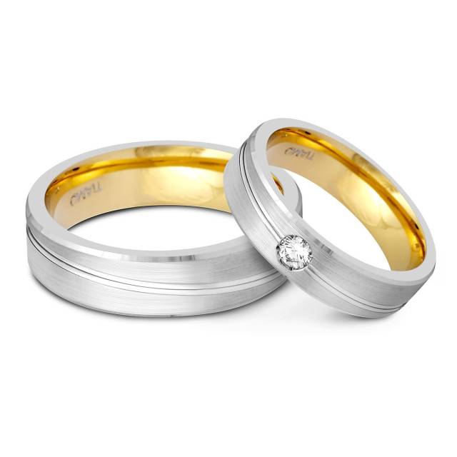 Обручальное кольцо из комбинированного золота TIAMO (001297)