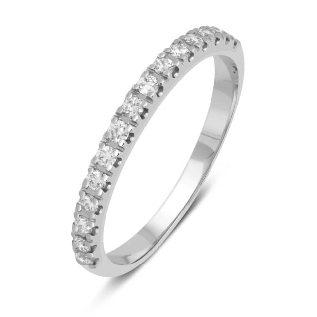 Обручальное кольцо из белого золота с бриллиантами (014363)
