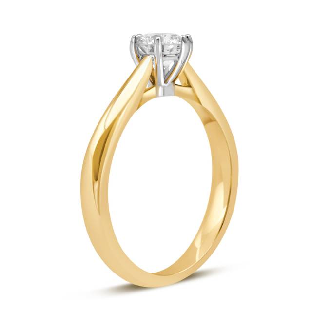 Помолвочное кольцо из комбинированного золота с бриллиантом (039579)