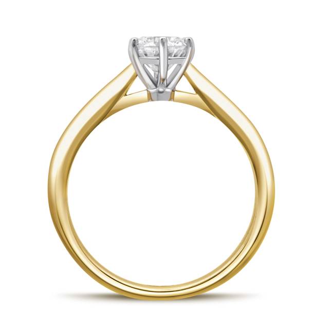 Помолвочное кольцо из комбинированного золота с бриллиантом (039579)
