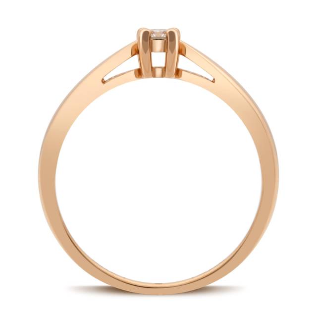 Помолвочное кольцо из красного золота с бриллиантом (029102)