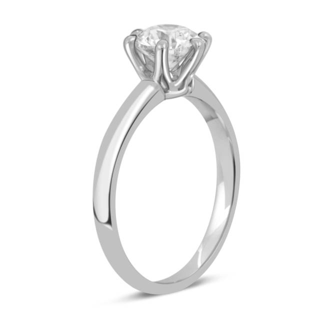 Помолвочное  кольцо из платины с бриллиантом (040595)