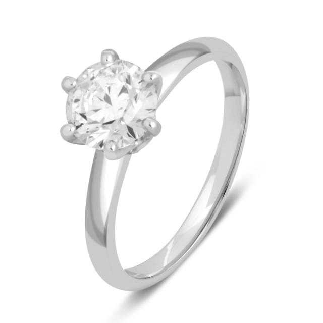Помолвочное кольцо из платины с бриллиантом (040595)