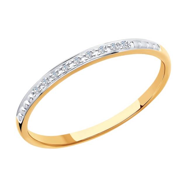 Кольцо из комбинированного золота с бриллиантами (046251)