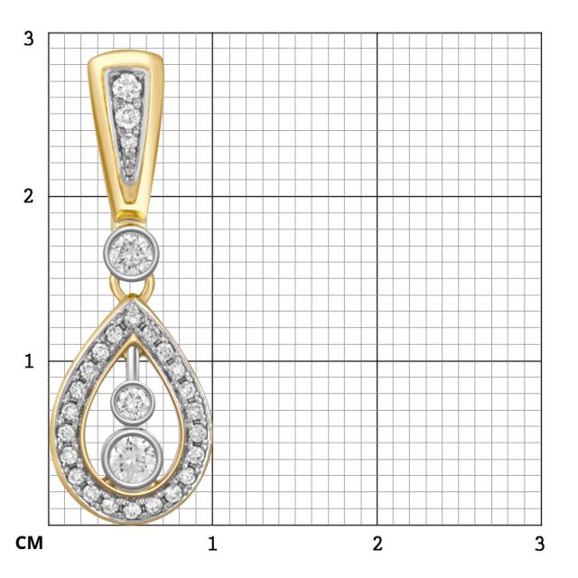 Кулон из жёлтого золота с бриллиантами (048903)