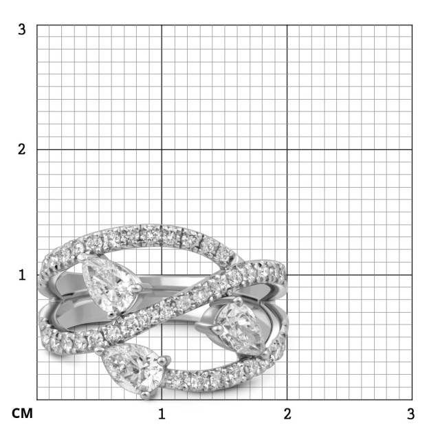 Кольцо из белого золота с бриллиантами (051314)
