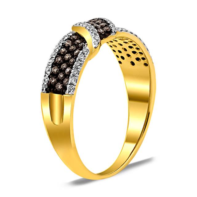 Кольцо из жёлтого золота с бриллиантами (025308)