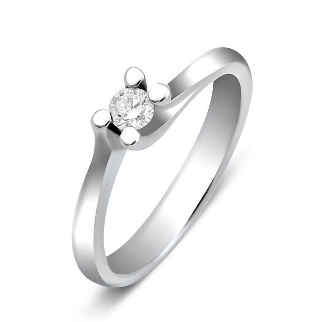 Помолвочное кольцо из белого золота с бриллиантом (024100)