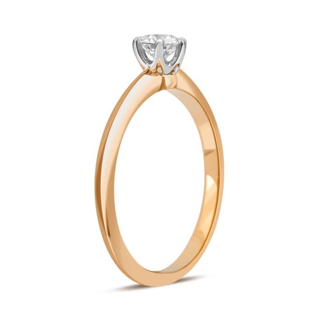 Помолвочное кольцо из комбинированного золота с бриллиантом (039556)