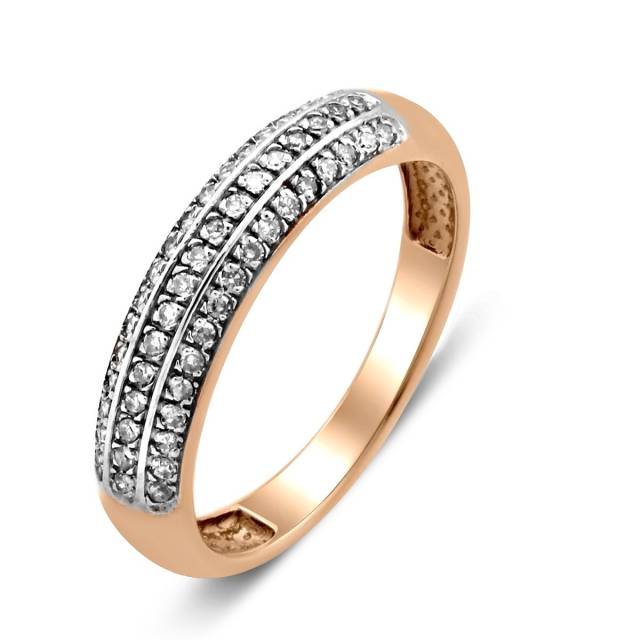 Кольцо из красного золота с бриллиантами (028337)