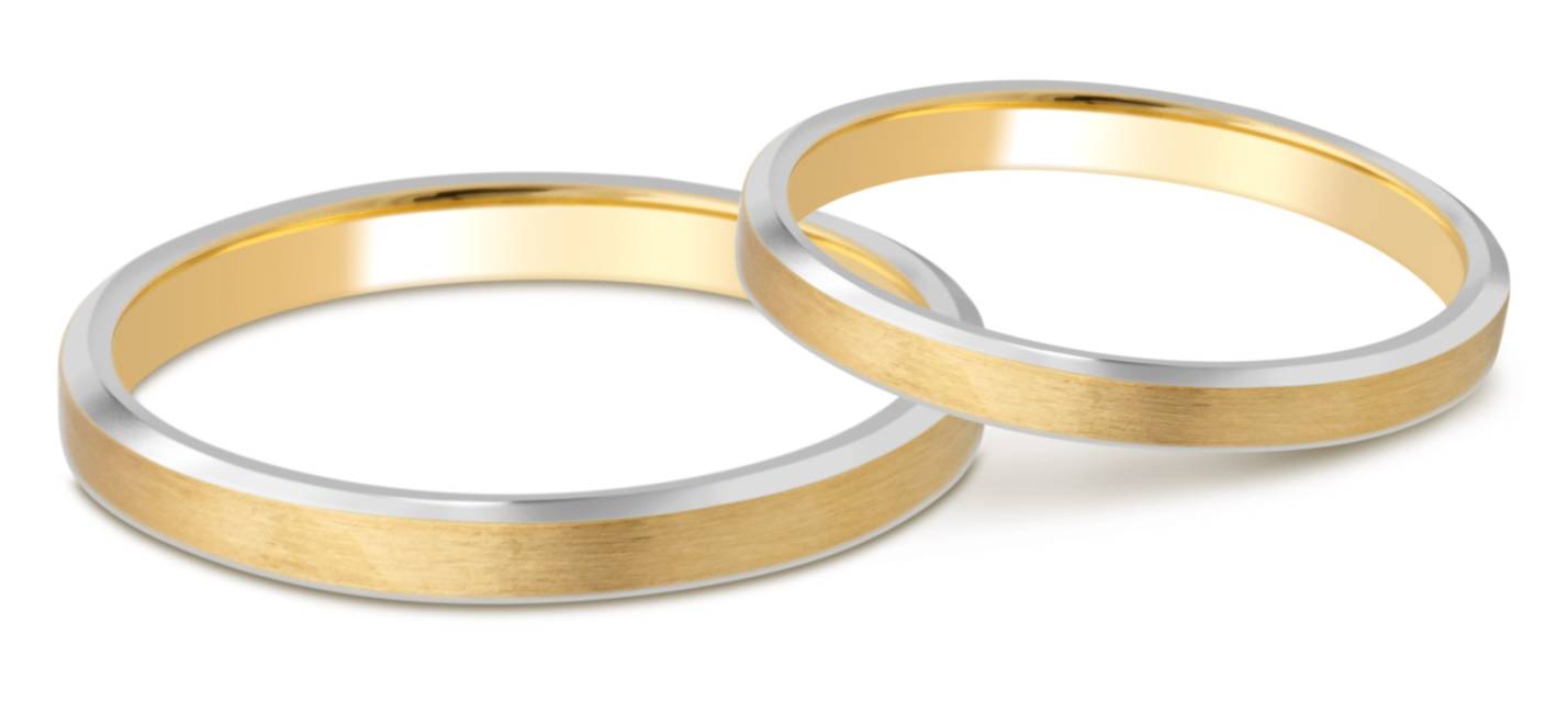 Обручальное кольцо из комбинированного золота (028676)