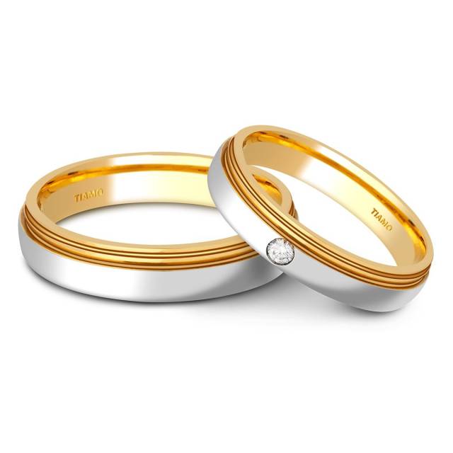 Обручальное кольцо из комбинированного золота TIAMO (000628)