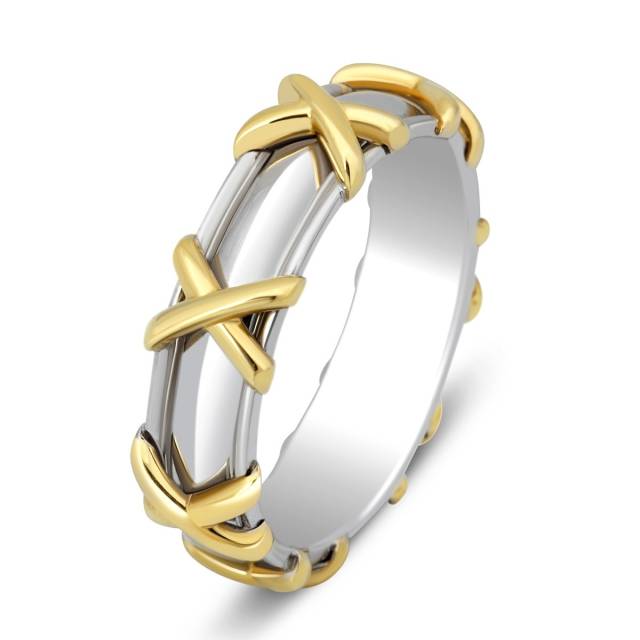 Обручальное кольцо из комбинированного золота (023972)