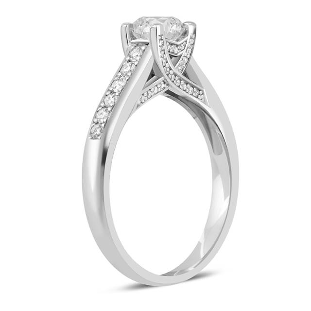 Помолвочное кольцо из белого золота с бриллиантами (044349)
