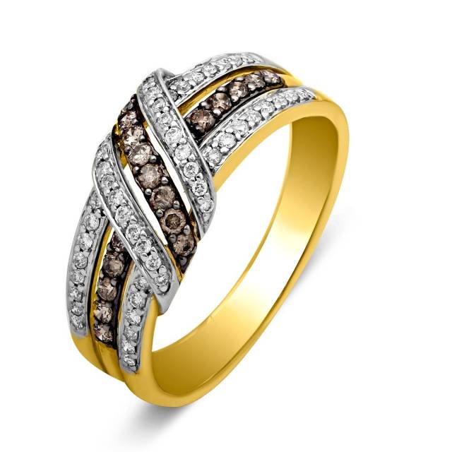 Кольцо из комбинированного золота с бриллиантами (021268)