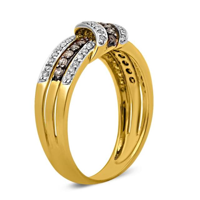 Кольцо из комбинированного золота с бриллиантами (021268)