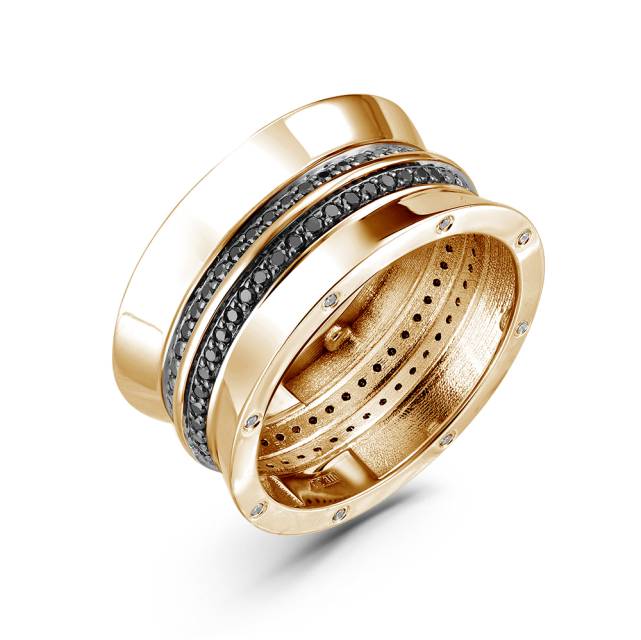 Кольцо из красного золота с бриллиантами (052932)