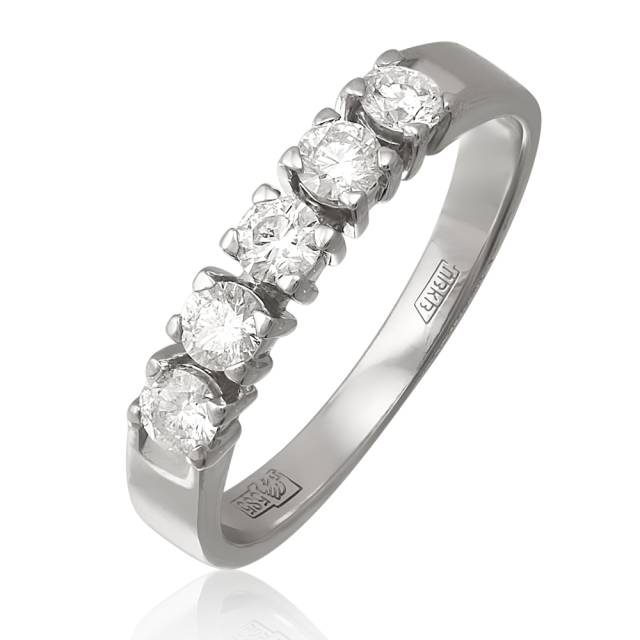 Кольцо из белого золота с бриллиантами (052840)