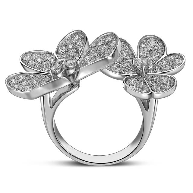 Кольцо из белого золота с бриллиантами (063731)