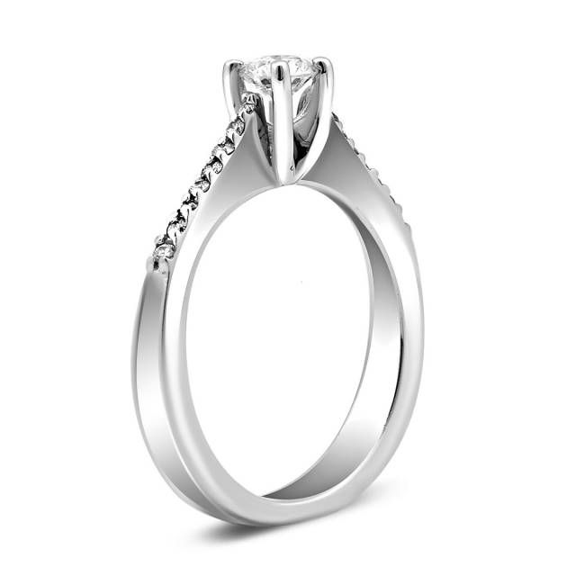 Помолвочное кольцо из белого золота с бриллиантами (009617)