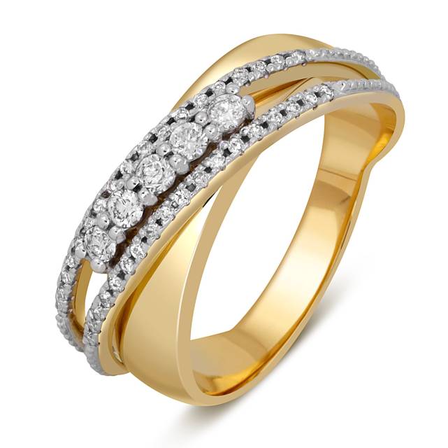 Кольцо из жёлтого золота с бриллиантами (050410)