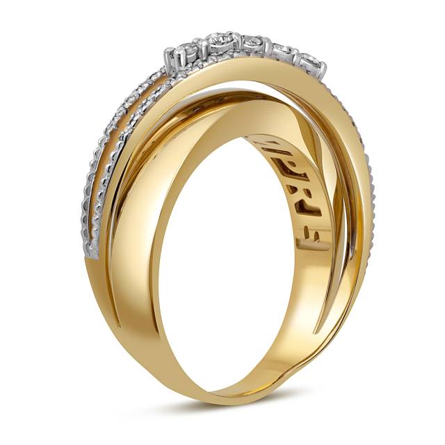 Кольцо из жёлтого золота с бриллиантами (050410)