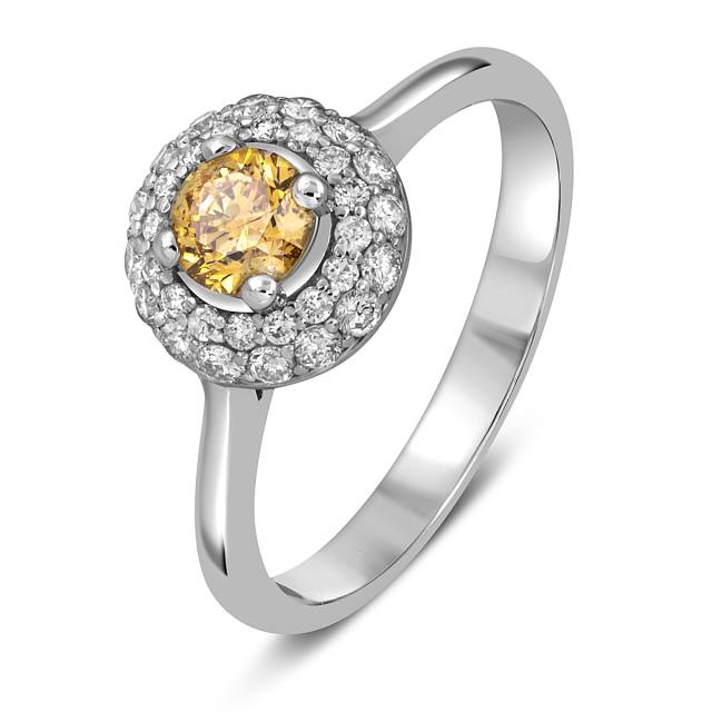 Помолвочное кольцо из белого золота с бриллиантами (049568)