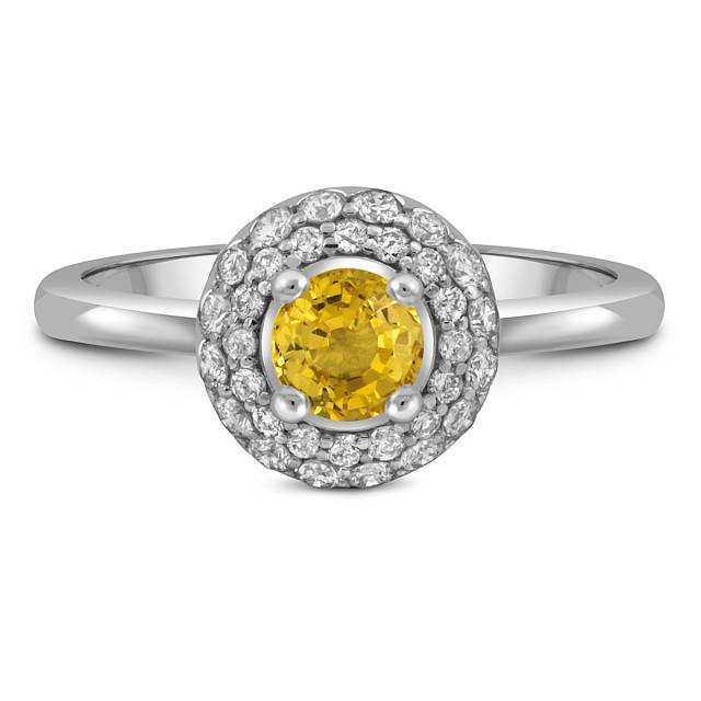 Помолвочное кольцо из белого золота с бриллиантами (049568)