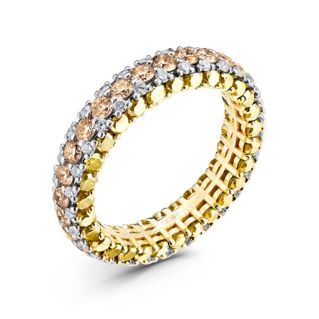 Кольцо из жёлтого золота с бриллиантами (051539)