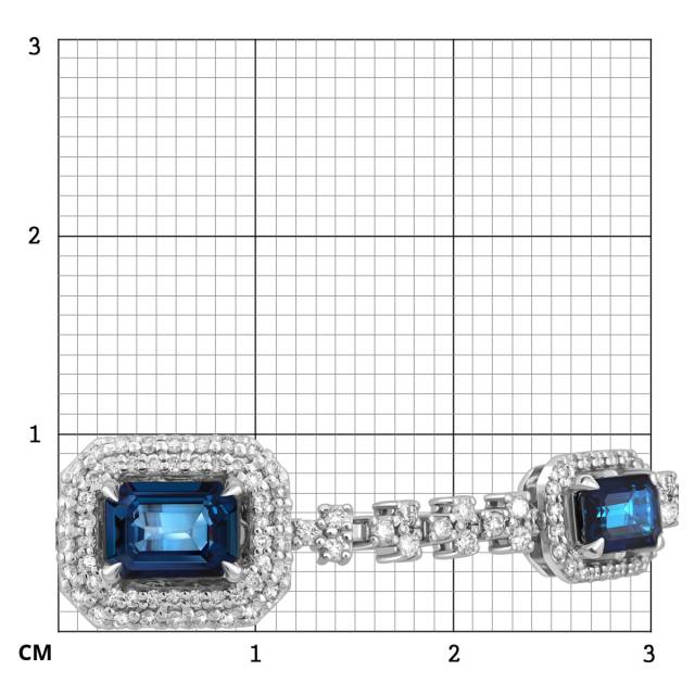 Браслет из белого золота с бриллиантами и сапфирами (049339)