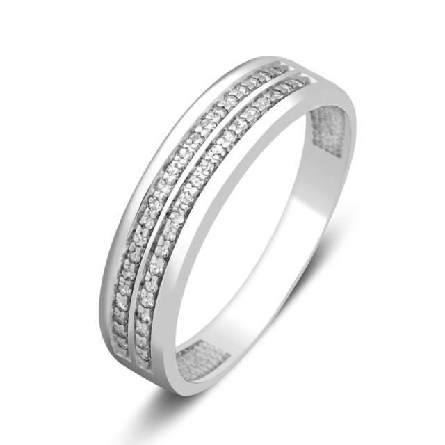Обручальное кольцо из белого золота с бриллиантами (023994)