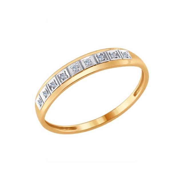 Кольцо из комбинированного золота с бриллиантами (025048)