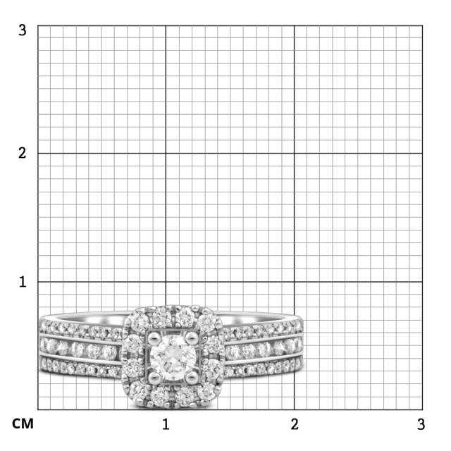 Помолвочное кольцо из белого золота с бриллиантами (048909)