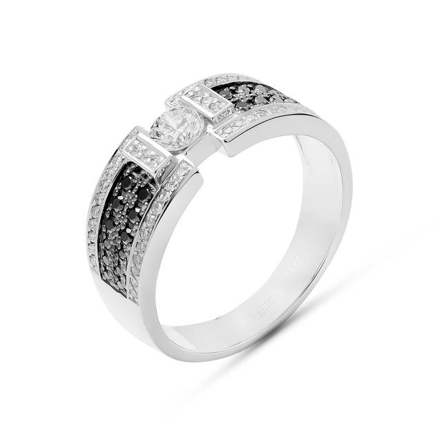 Помолвочное кольцо из белого золота с бриллиантами (056202)