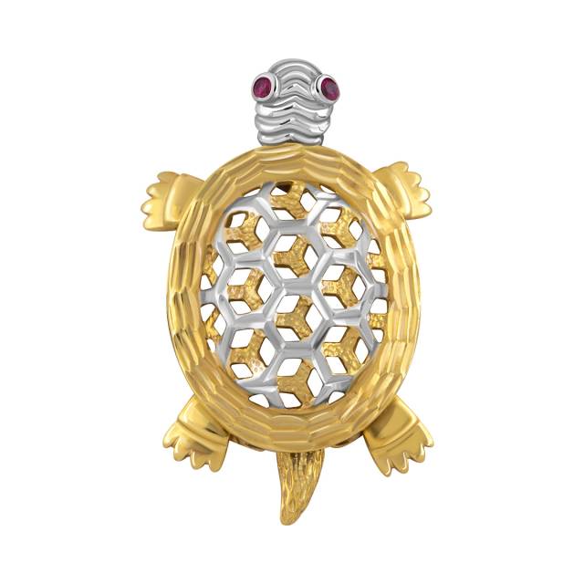 Кулон из комбинированного золота с цирконами (020161)