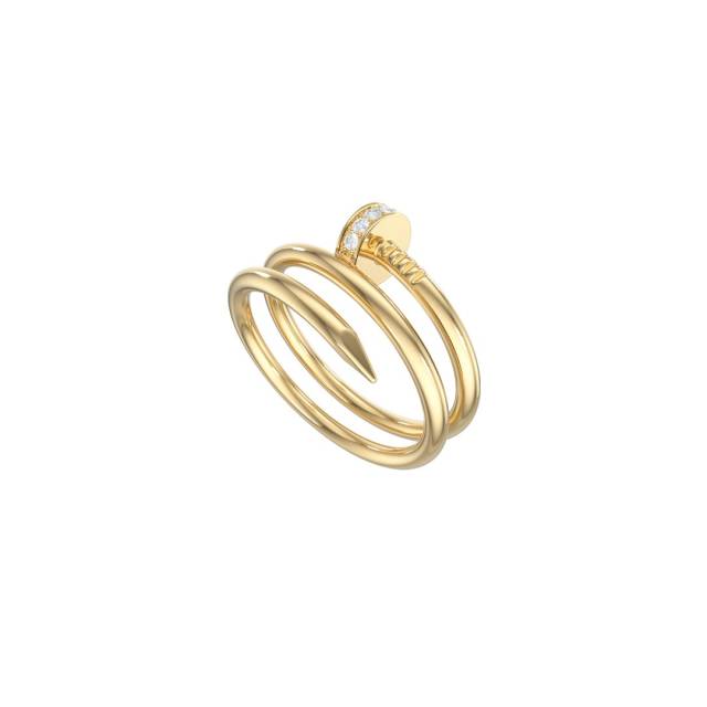 Кольцо из жёлтого золота с фианитами (058561)