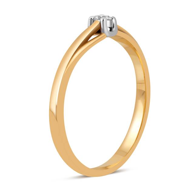 Помолвочное кольцо из красного золота с бриллиантом (045303)