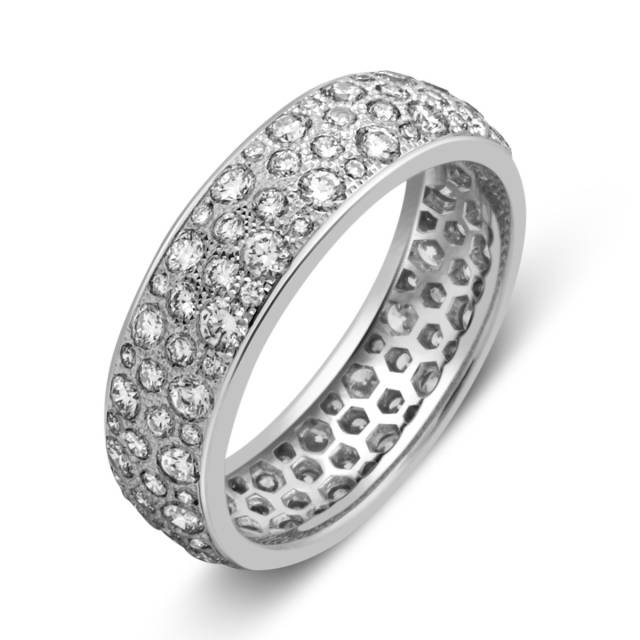 Обручальное кольцо из белого золота с бриллиантами (028150)