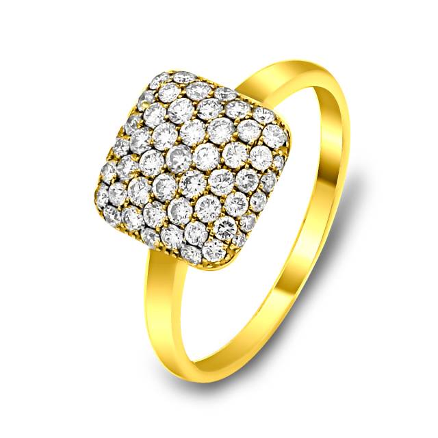 Кольцо из жёлтого золота с бриллиантами (012655)