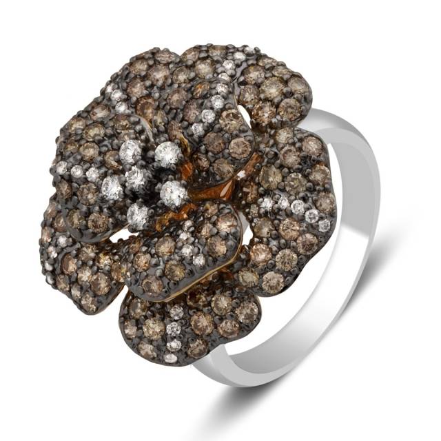 Кольцо из белого золота с бриллиантами (028601)