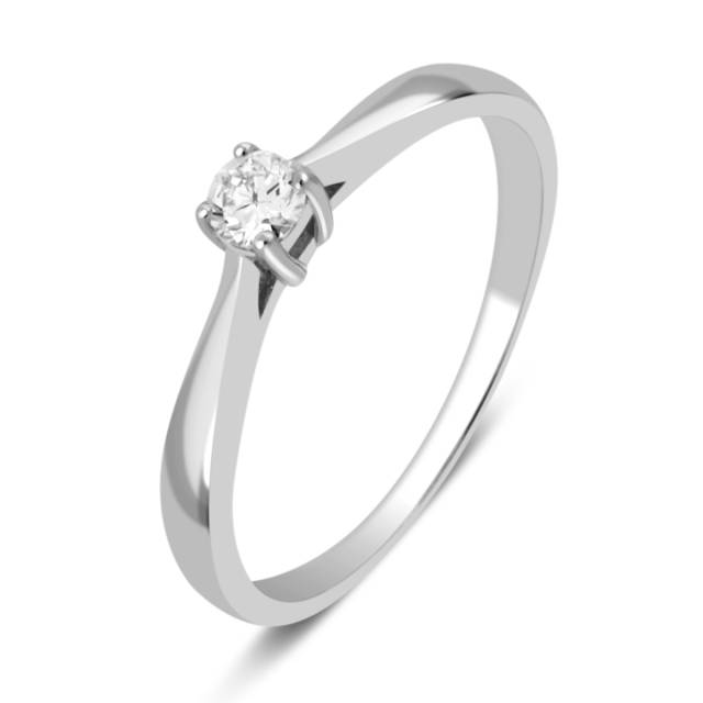 Помолвочное кольцо из белого золота с бриллиантом (032701)