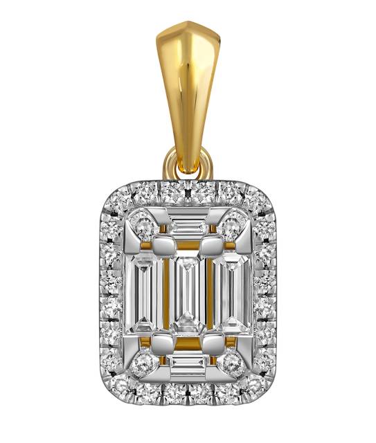 Кулон из жёлтого золота с бриллиантами (061570)