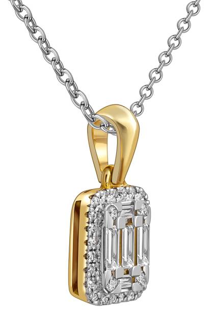 Кулон из жёлтого золота с бриллиантами (061570)