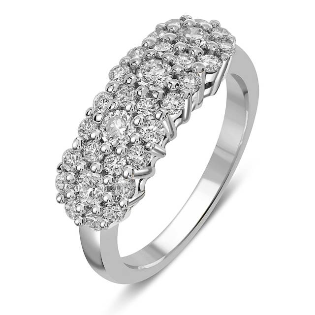 Кольцо из белого золота с бриллиантами (052360)