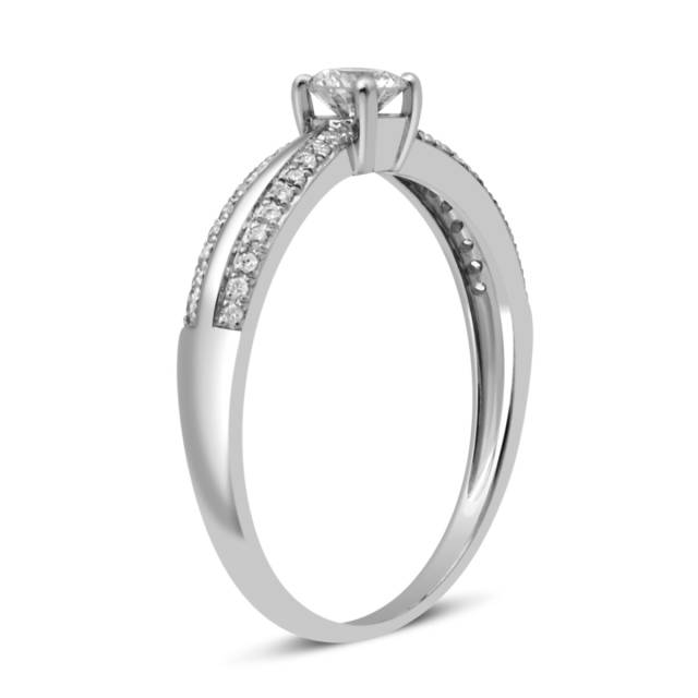 Помолвочное кольцо из белого золота с бриллиантами (030855)
