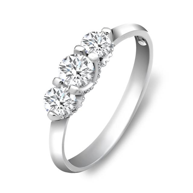 Помолвочное кольцо из белого золота с бриллиантами (023875)