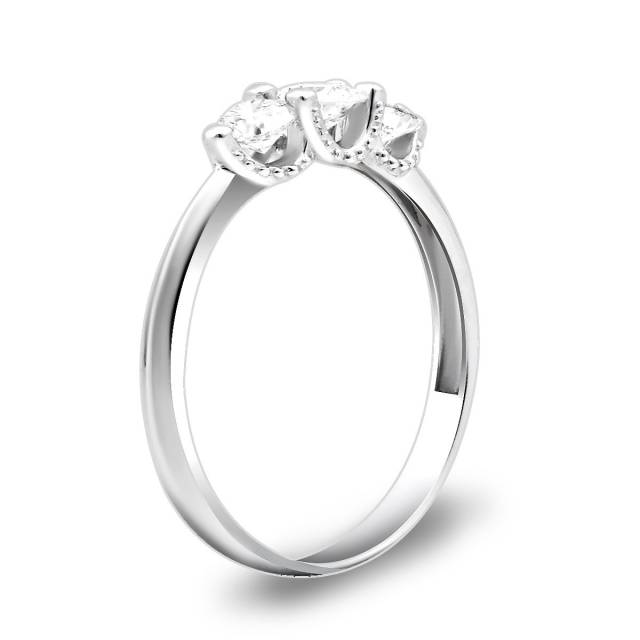 Помолвочное кольцо из белого золота с бриллиантами (023875)