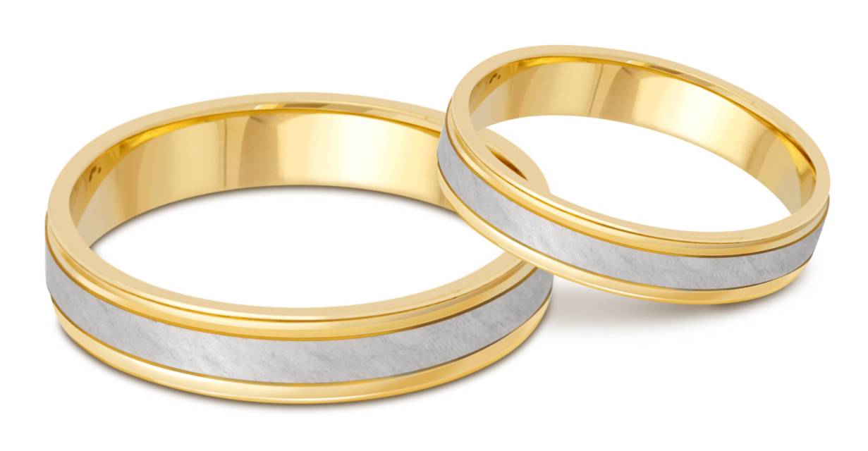 Обручальное кольцо из комбинированного золота (002917)