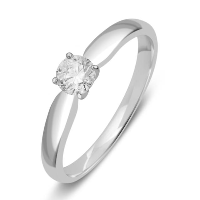 Помолвочное  кольцо из белого золота с бриллиантом (038016)